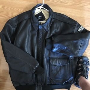 HBO band brother worn genuine leather bomber jacket,